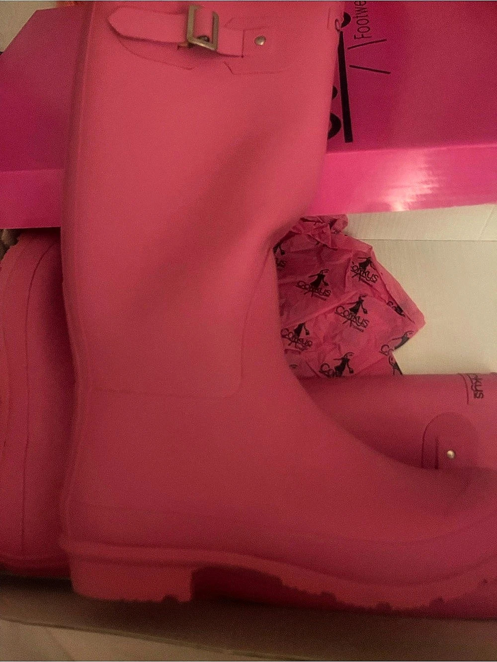 Corkys Pink Rain Boots Like New